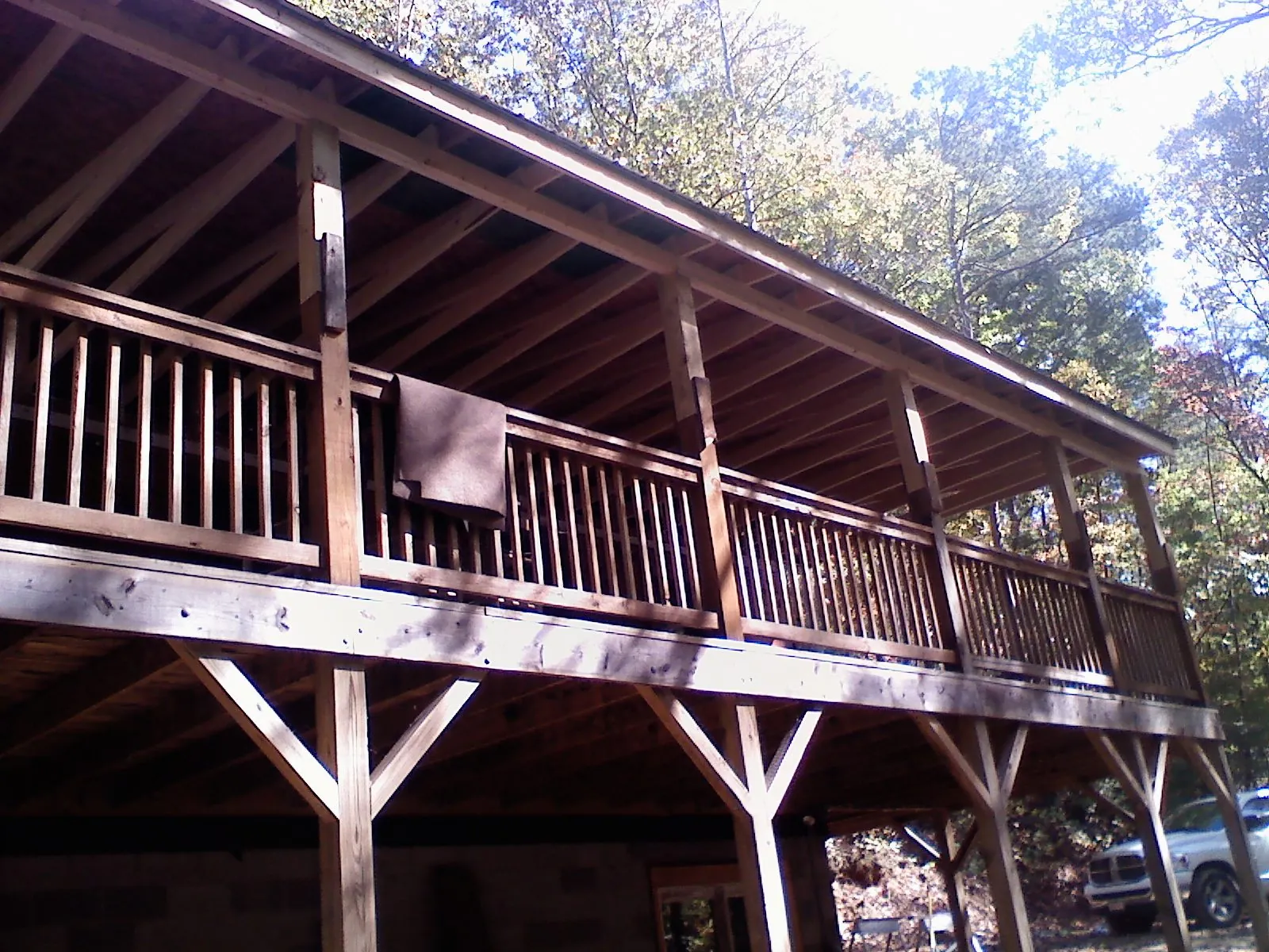 Timber framing under a new elevated porch and deck — Roof Leak Repair in Berry by Roofing Brothers